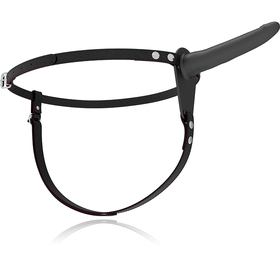 ARNÉS FETISH SUBMISSIVE - VIBRADOR SILICONA NEGRO 15 CM