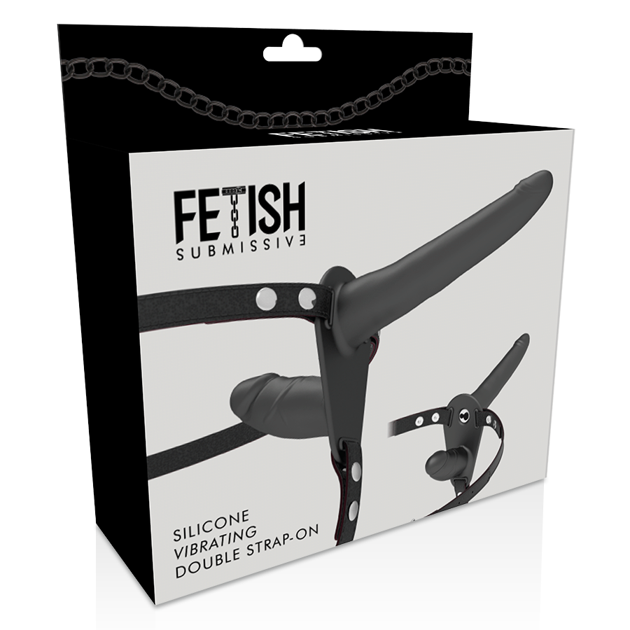 ARNES SUMISIVO FETISH - VIBRADOR PRETO DE DUPLA PENETRAO