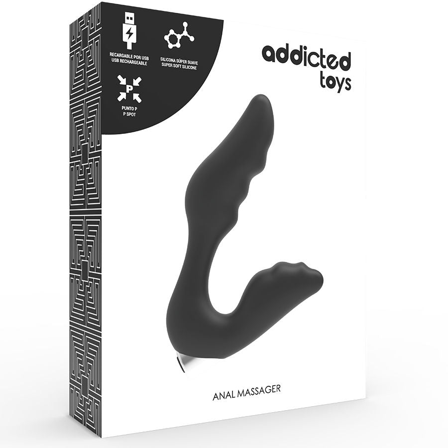 ADDICTED TOYS - VIBRADOR PROSTTICO RECARREGVEL MODELO 6 - NEGRO