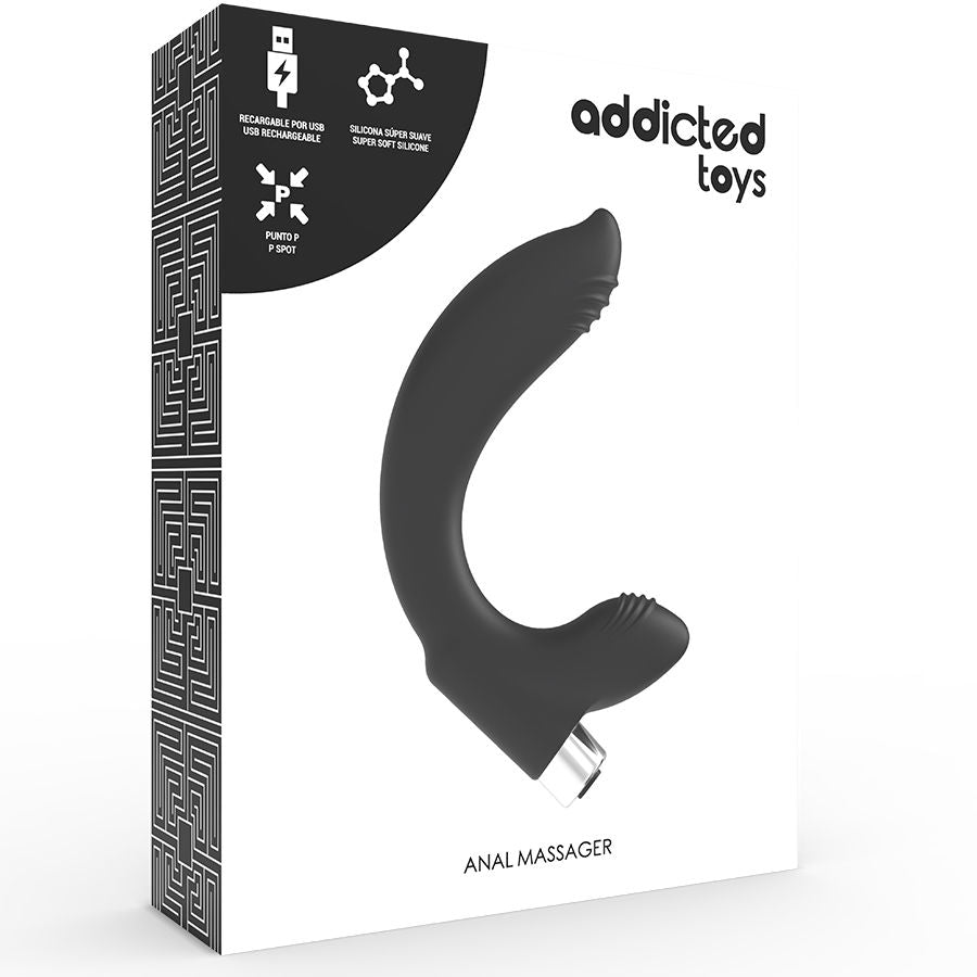ADDICTED TOYS - VIBRADOR PROSTTICO RECARREGVEL MODELO 7 - NEGRO