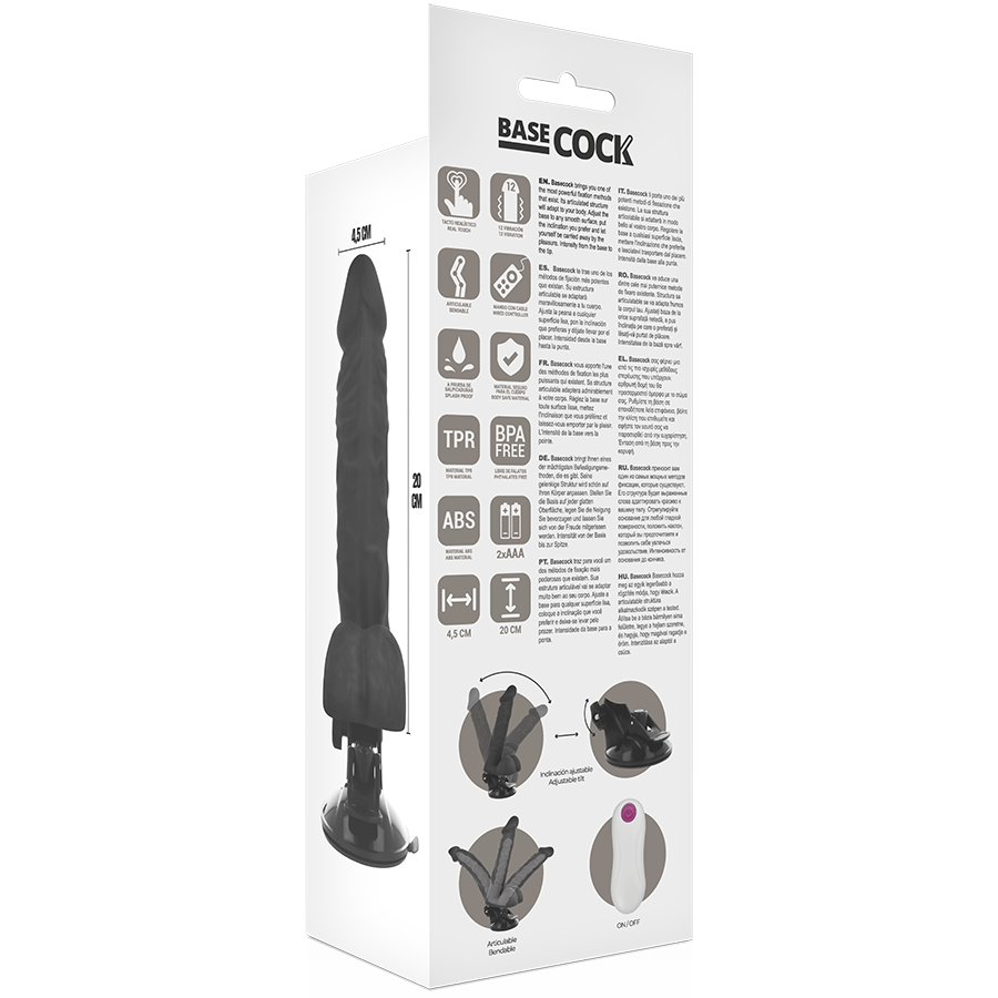 Basecock - Vibrador Articulado Con Control Remoto Natural 20 Cm O 4.5 Cm