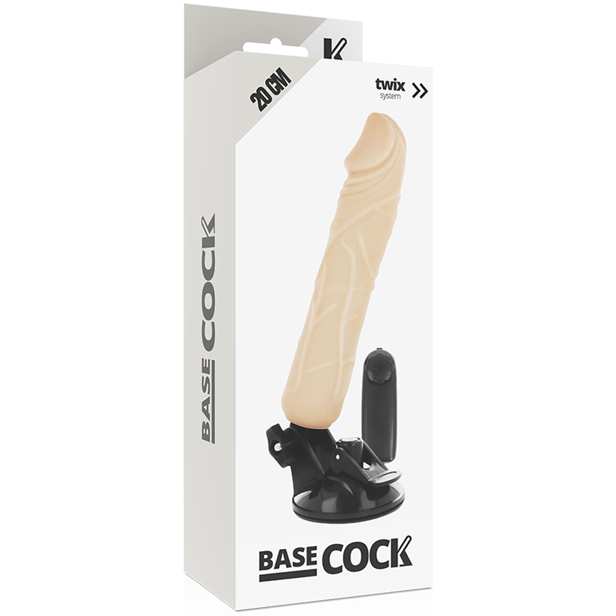 BASECOCK - CONTROLE REMOTO VIBRADOR REALÍSTICO PRETO 20 CM -O- 4 CM