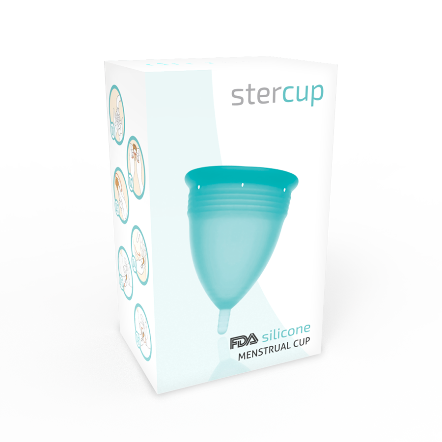 STERCUP - COPO MENSTRUAL DE SILICONA FDA AGUAMARINA - TAMANHO L