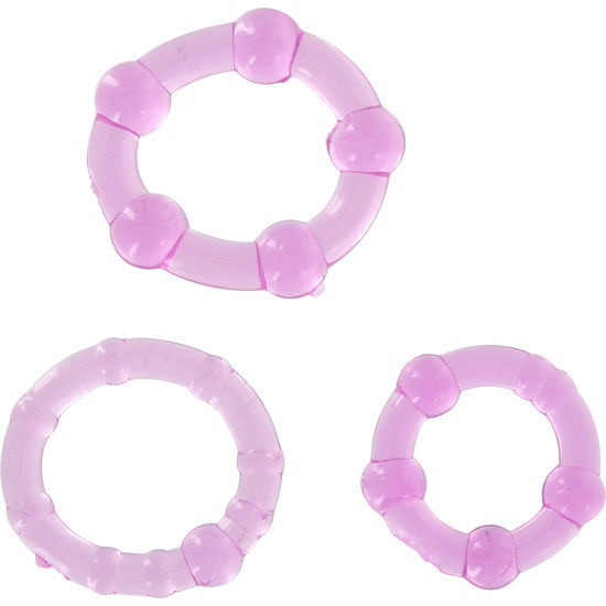 SIETE CREACIONES - CONJUNTO DE TRÊS ANÉIS PARA PÊNIS LILAS