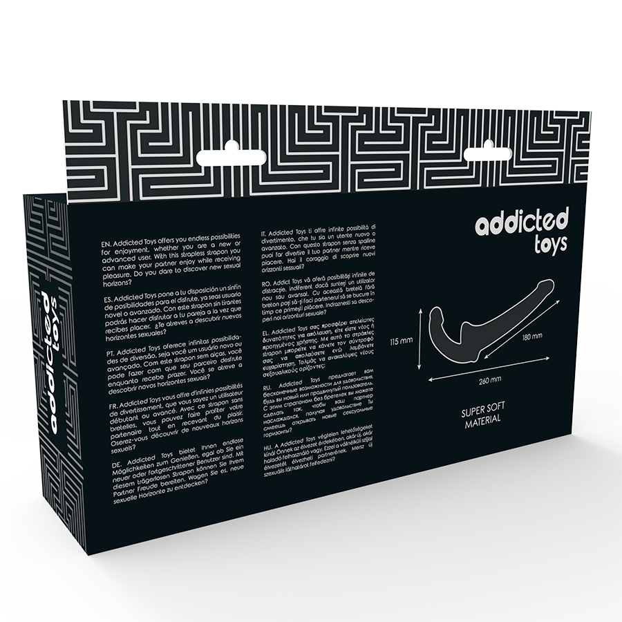 JUGUETES ADICTOS - DILDO COM RNA S SEM SUJEITO PRETO