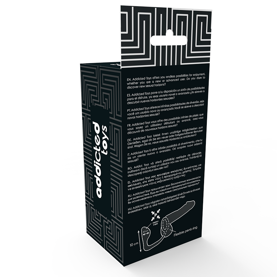 ADICTO A LOS JUGUETES - TAPA ANAL CON ANILLO DE PENE NEGRO