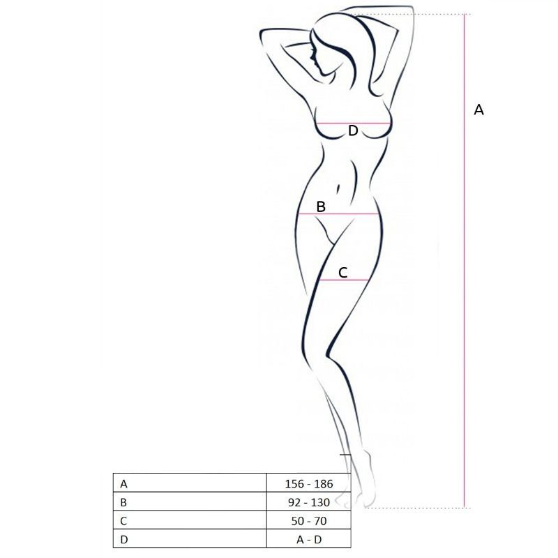 PASIÓN - MUJER BS046 BODYSTOCK BRANCO TAMANHO ÚNICO