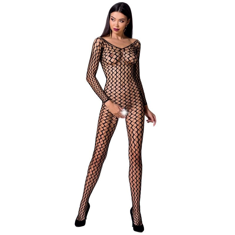 Passion - Mujer BS068 Bodystocking Vermelho Tamanho Único