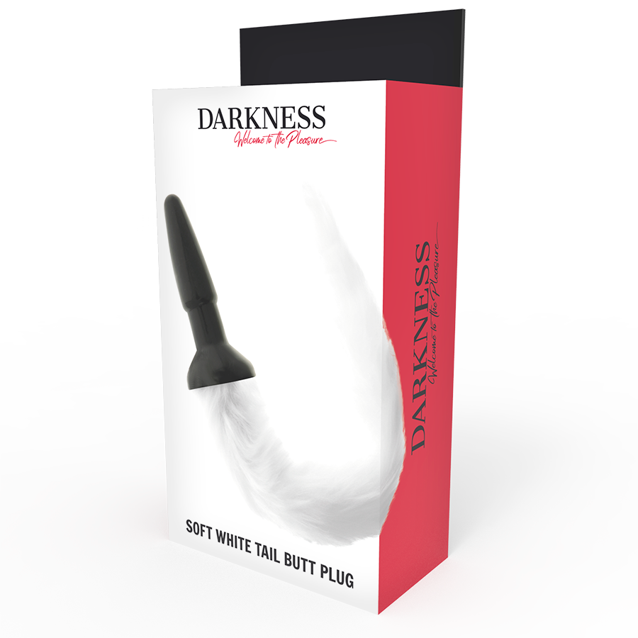 DARKNESS - PLUG ANAL EM SILICONE COM CAUDA BRANCA