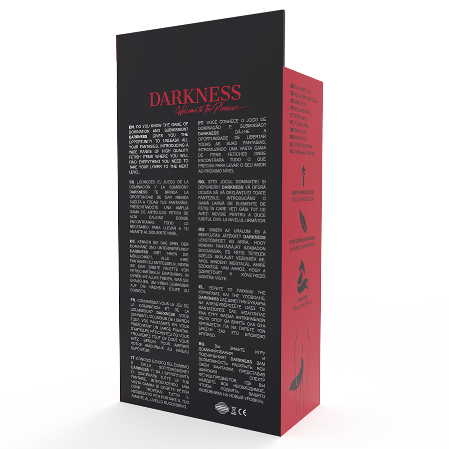 DARKNESS - PLUG ANAL DE SILICONA COM CAUDA CINZA