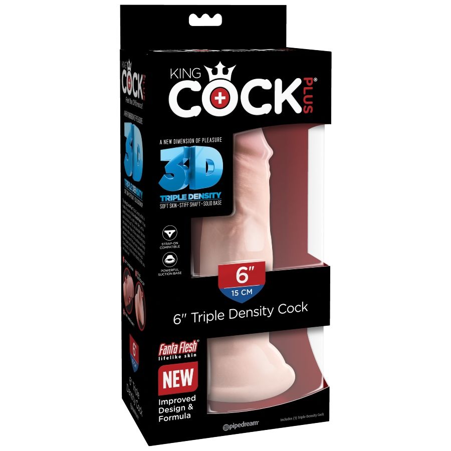KING COCK - DILDO TRIPLA DENSIDAD 15 CM