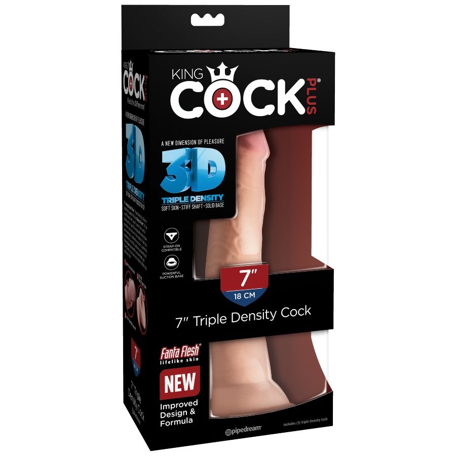 KING COCK - DILDO TRIPLA DENSIDAD 18 CM