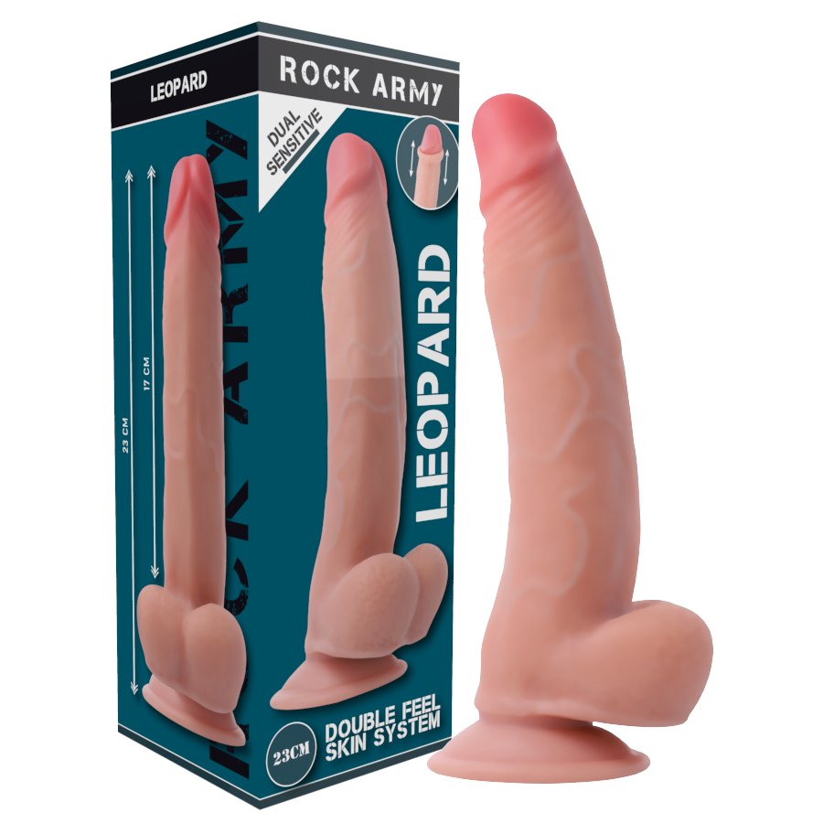 ROCKARMY - LEOPARD DILDO REALISTA DUAL DENSITY 23 CM x 4.77 CM