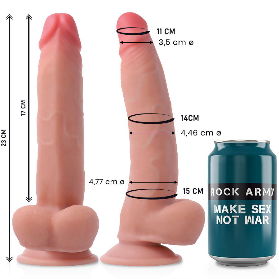 ROCKARMY - LEOPARD DILDO REALISTA DUAL DENSITY 23 CM x 4.77 CM
