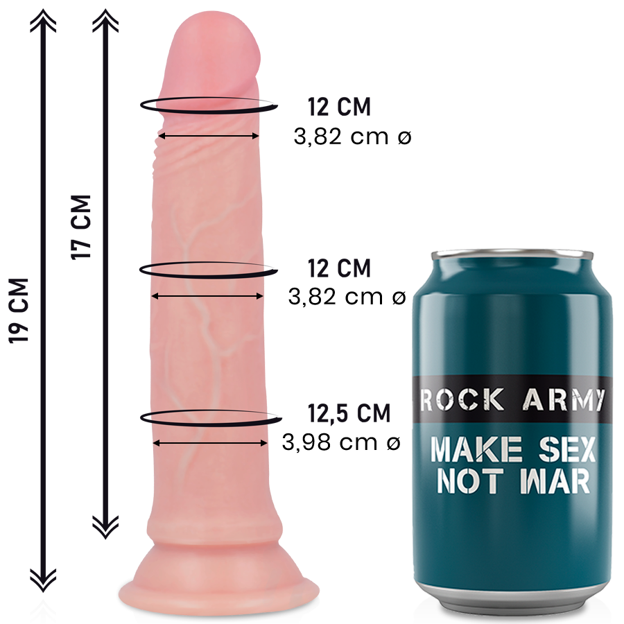 Rockarmy - Silicona Líquido Premium Avenger Realista 19 Cm - 3,98 Cm