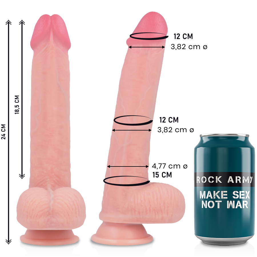 ROCKARMY - SILICONA LÍQUIDO PREMIUM KINGCOBRA REALISTA 24 CM -O- 4.77 CM