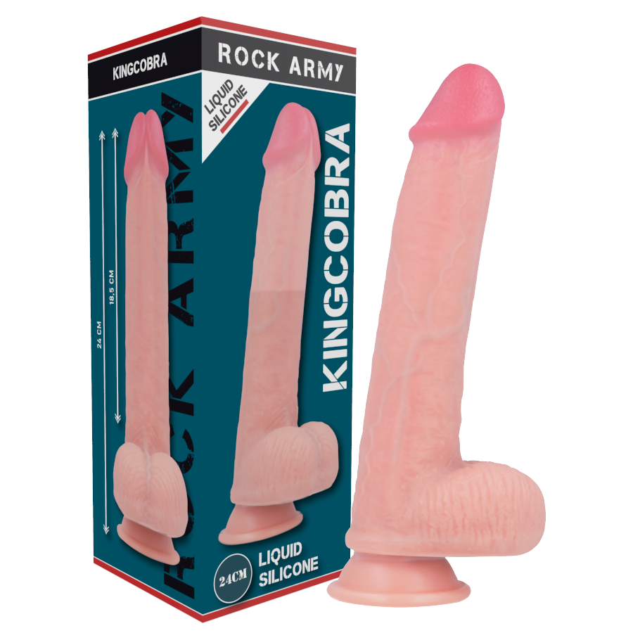 ROCKARMY - SILICONA LÍQUIDO PREMIUM KINGCOBRA REALISTA 24 CM -O- 4.77 CM