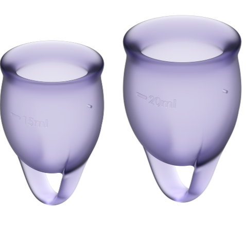SATISFYER - COPO MENSTRUAL SIENTE CONFIDENTE ROXO 15 + 20 ML
