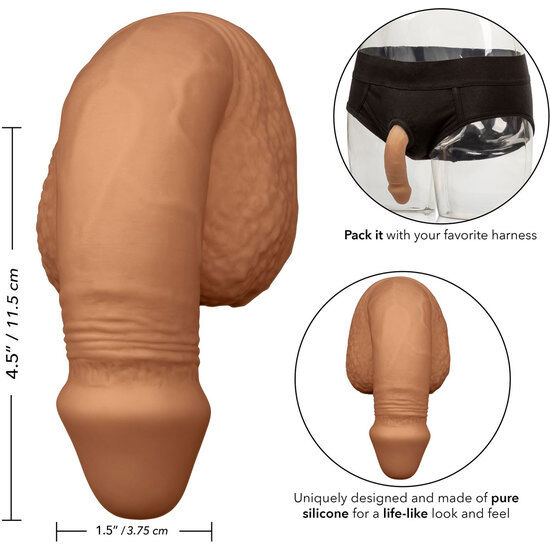 CALEXOTICS - EMBALAGEM DE SILICONA PÊNIS 12.75 CM CARAMELO