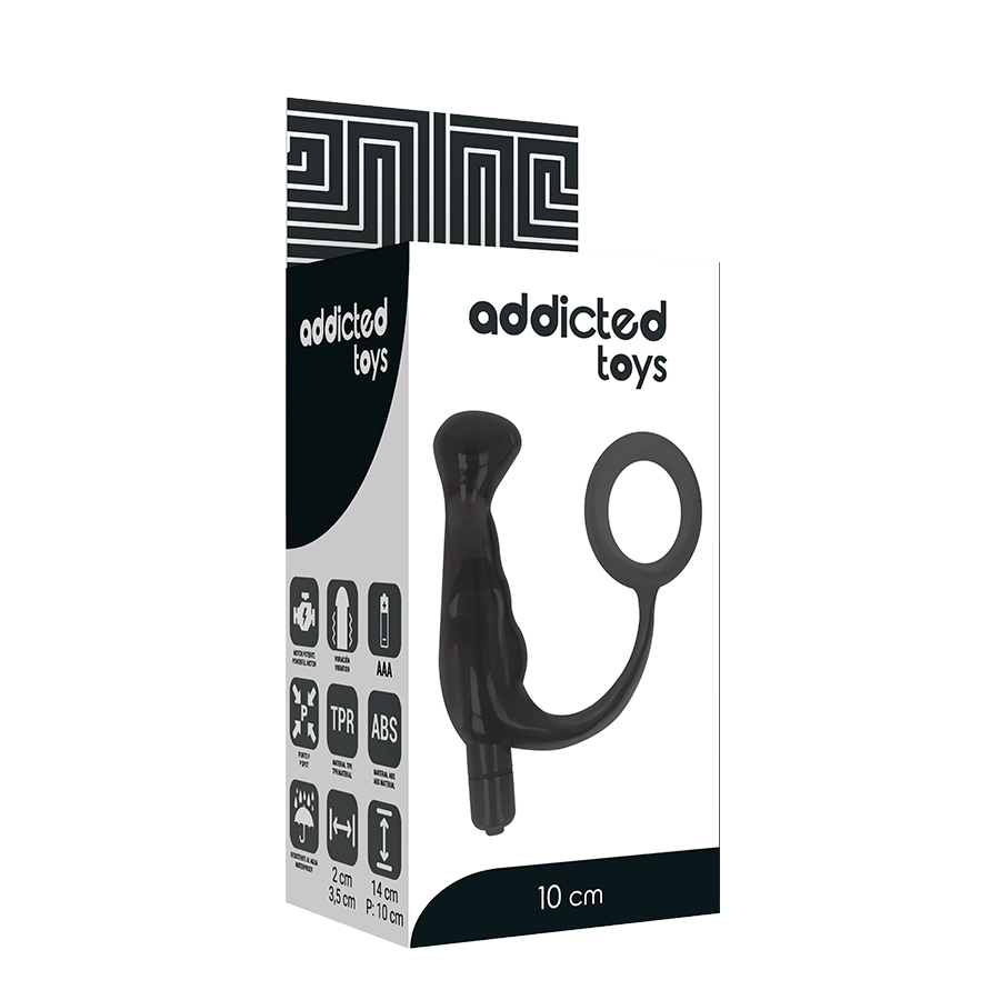 ADDICTED TOYS - VIBRADOR PROST TICO NEGRO 10 CM