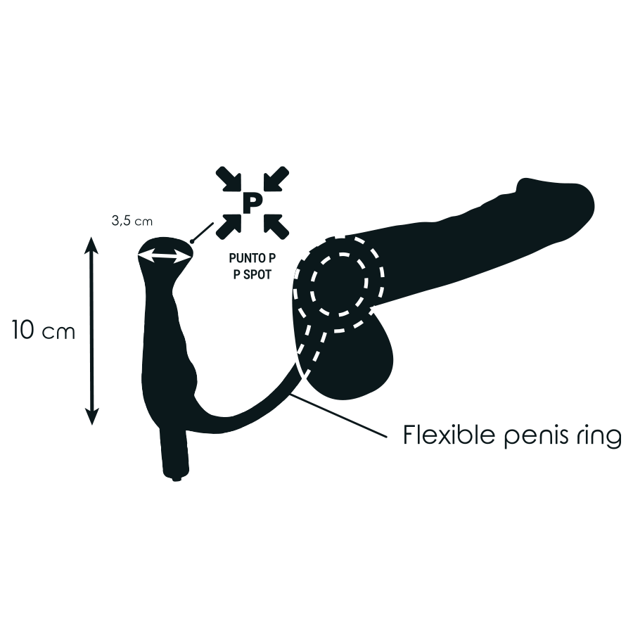 ADDICTED TOYS - VIBRADOR PROST TICO NEGRO 10 CM