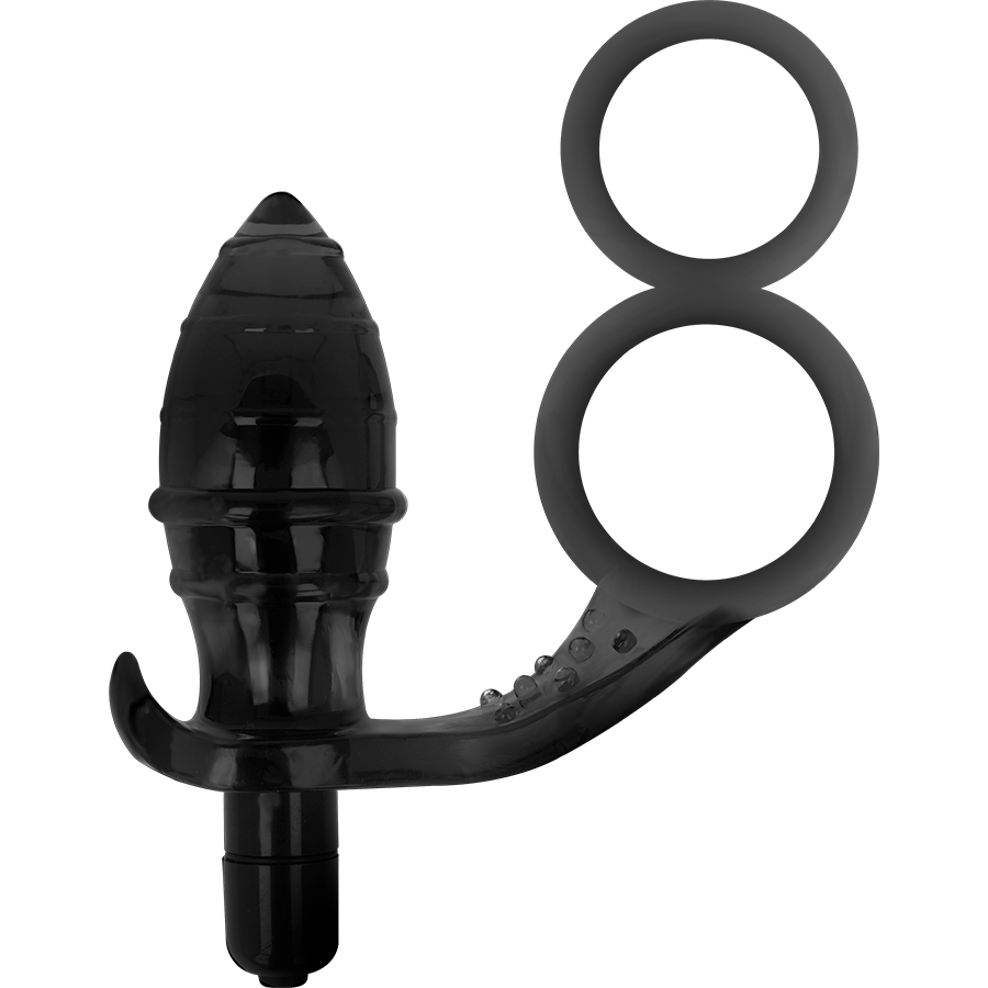JUGUETES ADICTOS - PLUG ANAL COM ANEL DUPLO PRETO