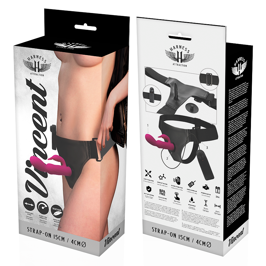 ARNÉS ATRACCIÓN - ARNÉS VIBRADOR COELHO VINCENT 15 CM -O- 4 CM