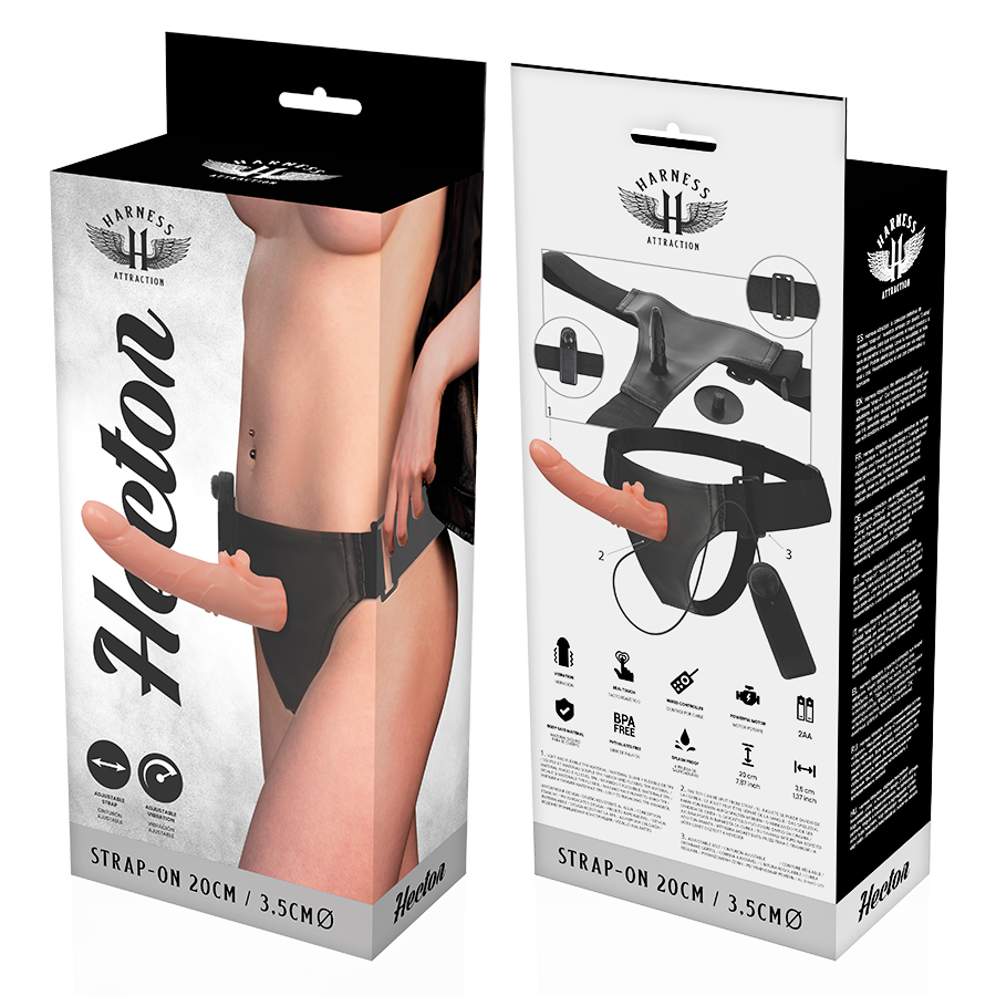 ARNÉS ATRACCIÓN - ARNÉS VIBRADOR HECTOR 20 CM -O- 3,5 CM