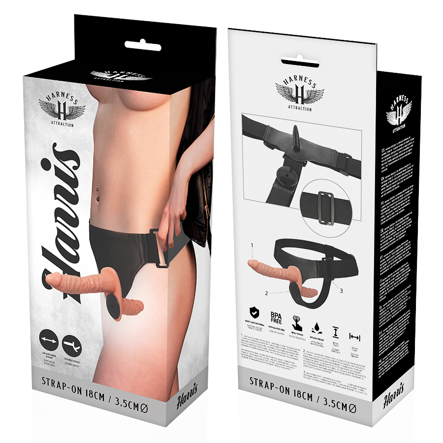 HARNES ATTRACTION - HARRIS DUPLA PENETRACI N COM VIBRAO 18 CM -O- 3.5 CM