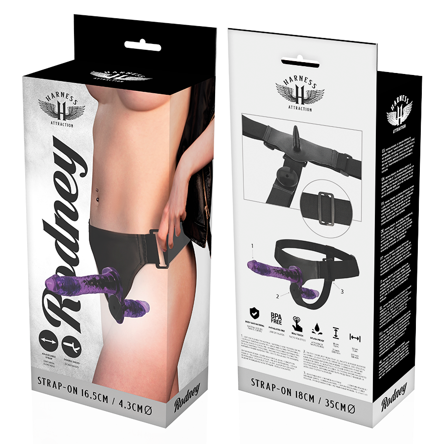 HARNES ATTRACTION - RODNEY DUPLA PENETRACI N VIBRADOR 18 CM -O- 3.5 CM