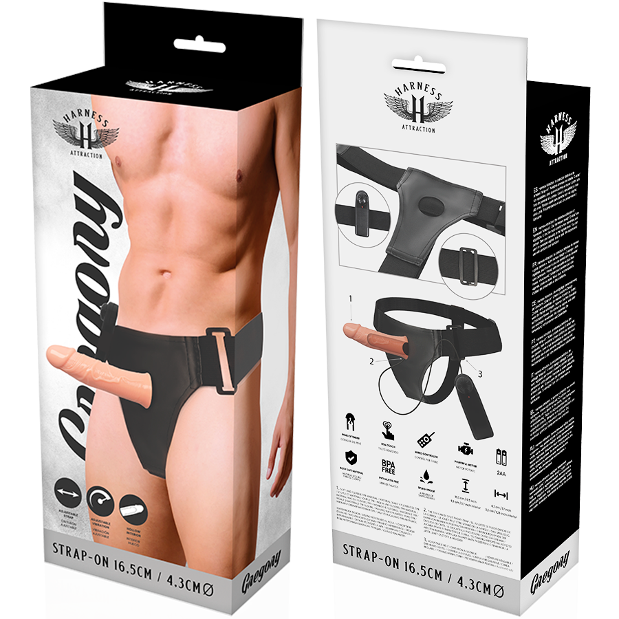 ARNÉS ATRACCIÓN - GREGORY HOLLOW RNES CON VIBRADOR 16.5 CM -O- 4.3 CM