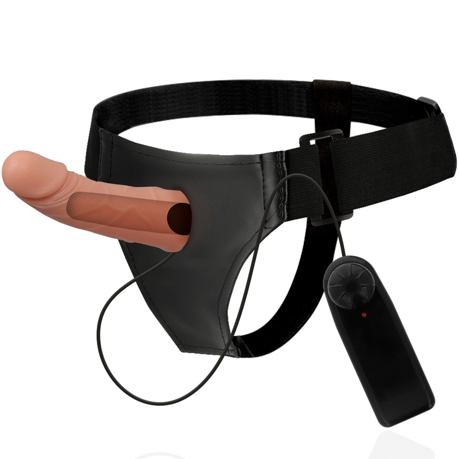 ARNÉS ATRACCIÓN - RNES ESTRUTURAS OCAS COM VIBRADOR 15 CM -O- 5 CM