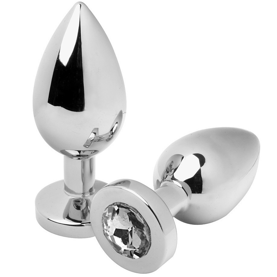 METAL HARD - PLUG ANAL DIAMANTE TRANSPARENTE PEQUENO 5.71 CM - Sex Shop Sexy