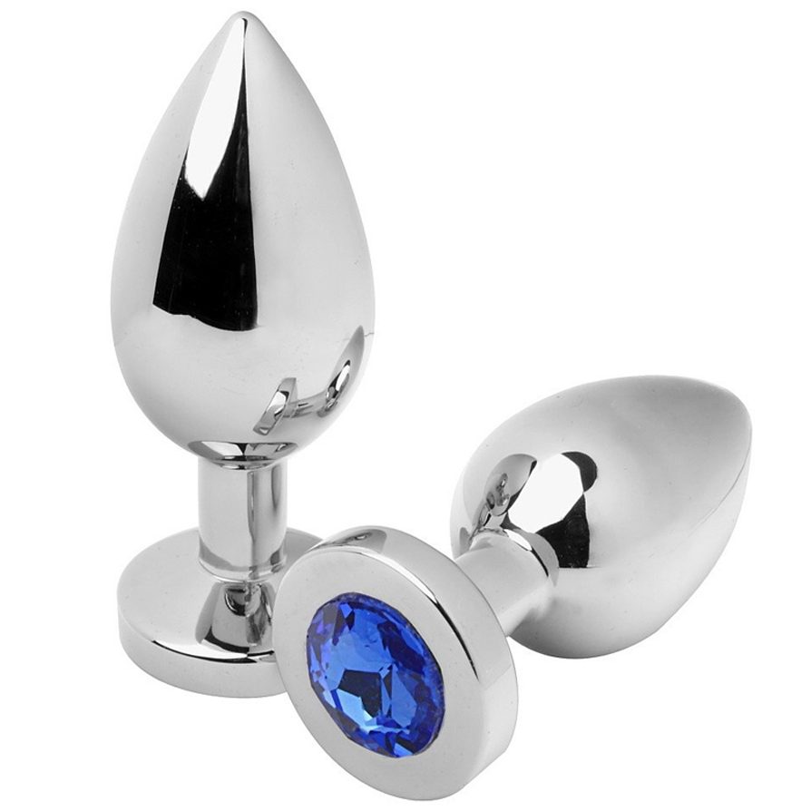 METAL HARD - PLUG ANAL DIAMANTE AZUL PEQUENO 5.71 CM - Sex Shop Sexy