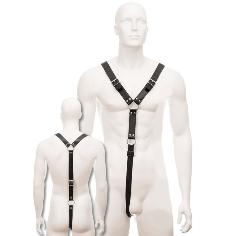 LEATHER BODY – ARNÊS MASCULINO PRETO - Sex Shop Sexy
