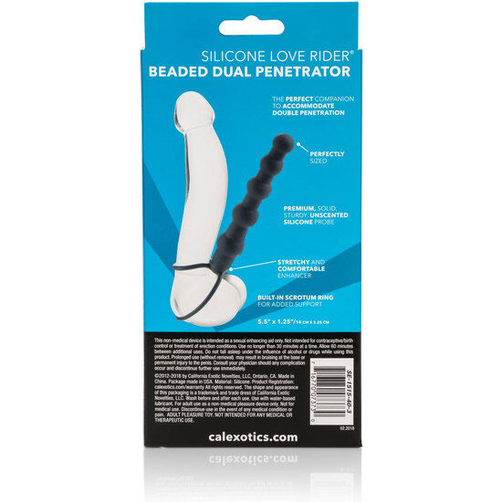 CALEXOTICS - PENETRADOR DUPLO CON CUENTAS NEGRO