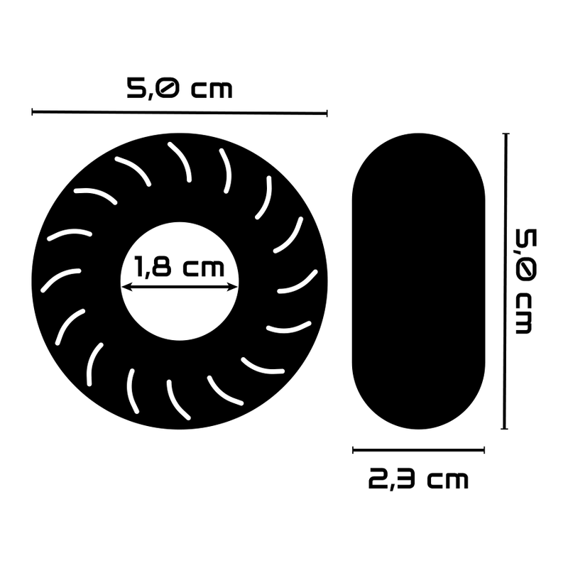 POWERING - ANILLO PARA PENE SUPER FLEXIBLE Y RESISTENTE 5CM PR08 NEGRO