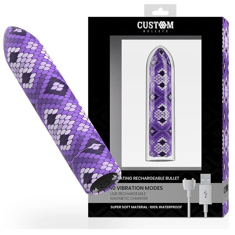 BALAS PERSONALIZADAS - BALA MAGNÉTICA SERPIENTE RECARGABLE MORADA 10V
