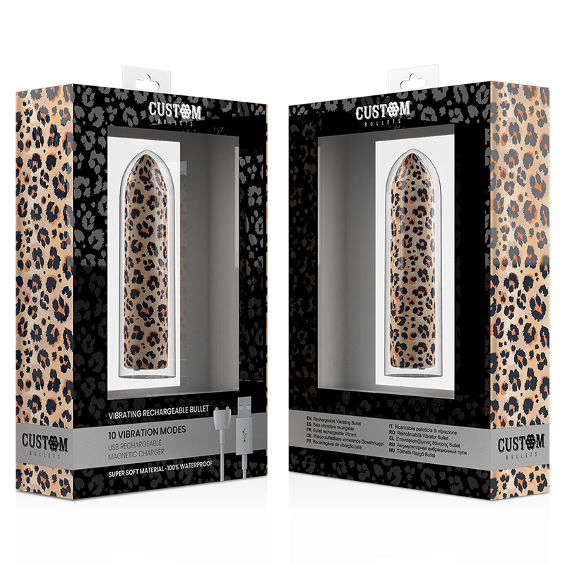 BALAS PERSONALIZADAS BALAS RECARREGÁVEIS LEOPARDO 10 INTENSIDADES