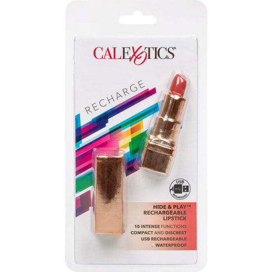 Batom Recarregável Bala Hide &amp; Play Vermelho