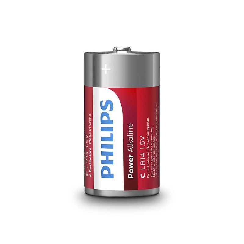 Philips Power Alkalina Pilha C LR14 Blíster 2 Unidades