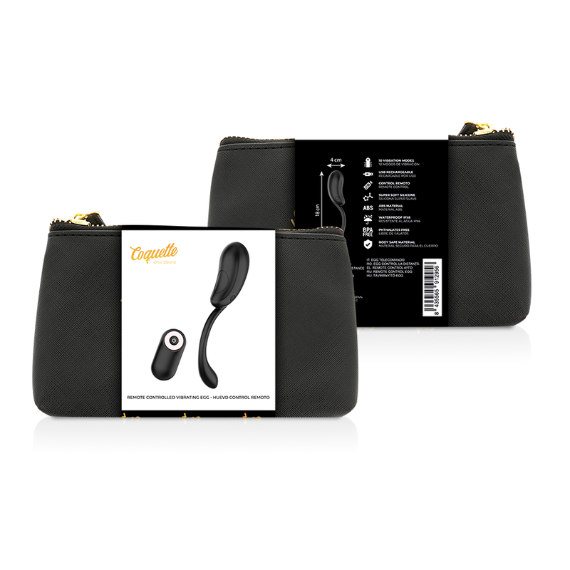 COQUETTE CHIC DESIRE - OVO VIBRANTE CONTROL REMOTO RECARGABLE NEGRO/ DORADO