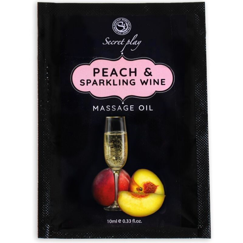 SECRETPLAY - SAQUETA DE ÓLEO DE MASAJE PÊSSEGO E VINHO ESPUMANTE 10 ML