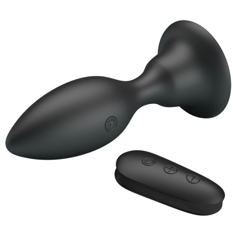 MR PLAY - PLUG ANAL COM CONTROL REMOTO VIBRAO PRETO