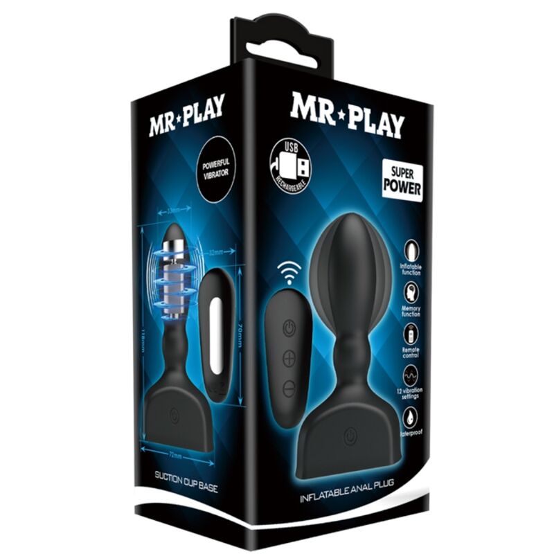 MR PLAY - CONTROL REMOTO DE PLUG ANAL INFLVEL PRETO