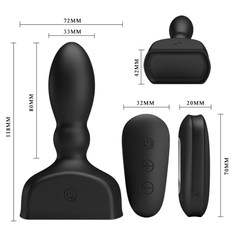 MR PLAY - CONTROL REMOTO DE PLUG ANAL INFLVEL PRETO
