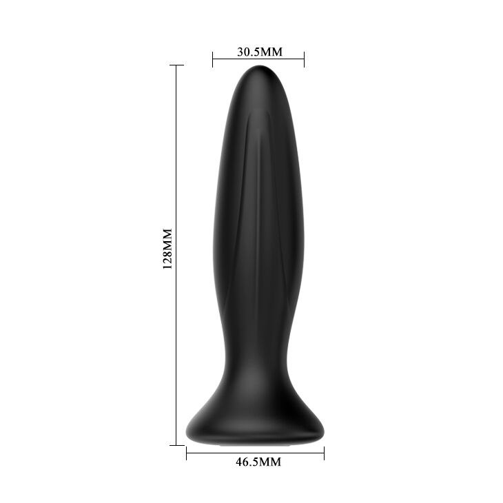 MR PLAY - PLUG ANAL VIBRADOR PRETO RECARREGÁVEL