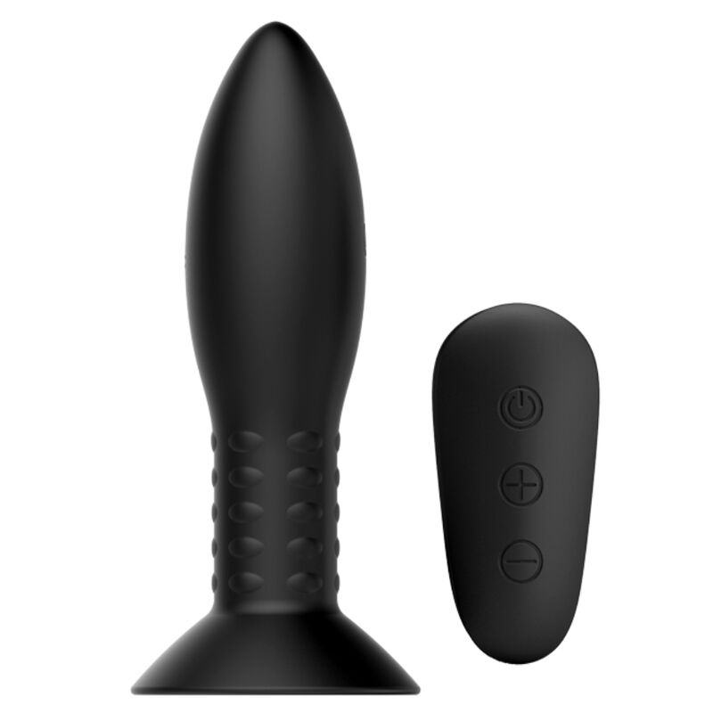 MR PLAY - PLUG CON CONTROL REMOTO DE BOLAS ROTATIVAS NEGRAS