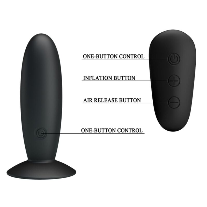 MR PLAY - PLUG ANAL COM CONTROL REMOTO VIBRAO PRETO