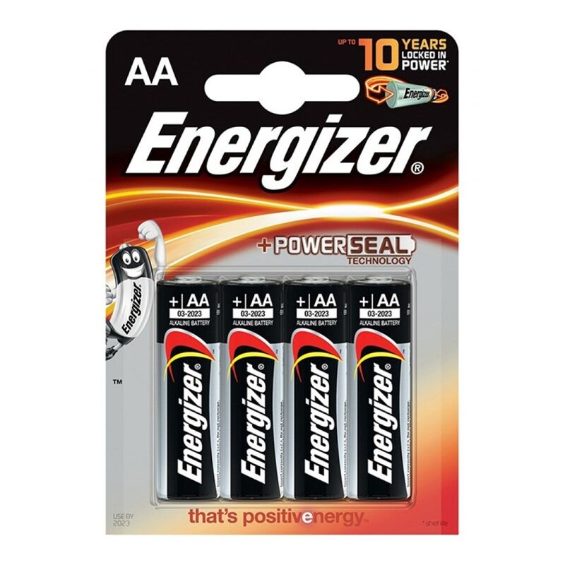 Energizer - Batería Alcalina AA LR6 Pack de 4
